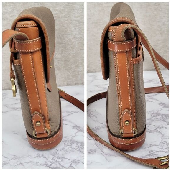 Dooney & Bourke Vintage Calvary Spectator Tan Brown Pebble Leather Crossbody Bag - Picture 6 of 16